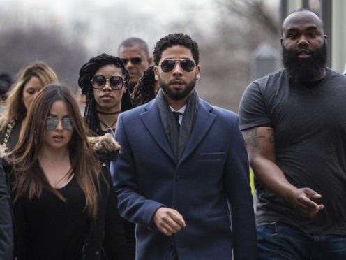 Actor Jussie Smollett arriving at court in Chicago (Ashlee Rezin/Chicago Sun-Times via AP)