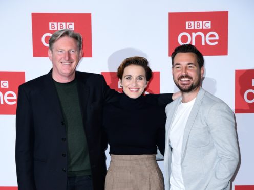 Line Of Duty stars Adrian Dunbar, Vicky McClure and Martin Compston (PA)