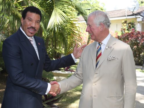 The Prince of Wales meeting singer Lionel Richie (Jane Barlow/PA)