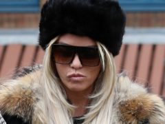 Katie Price arrives at Crawley Magistrates’ Court to enter a plea to the allegations against her (Steve Parsons/PA)