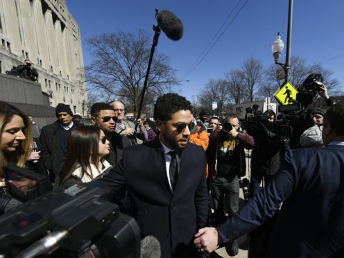 Jussie Smollett leaves Cook County Court after his charges were dropped (Paul Beaty/AP)