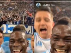 Mario Balotelli celebrates scoring a goal for Marseille by going live on Instagram (mb459/Instagram)