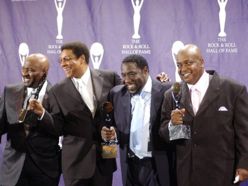 A modern line-up of The O’Jays after their induction into the Hall of Fame (Rich Lee/PA)