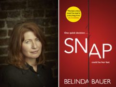 Belinda Bauer with the cover of her novel Snap (Jay Brooks/Man Booker Prize/PA)