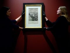 Gallery technicians install Edvard Munch’s The Scream at the British Museum (Kirsty O’Connor/PA)