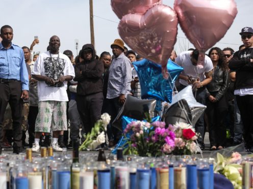 Fans of rapper Nipsey Hussle attended a vigil hours after he was killed (AP Photo/Ringo H.W. Chiu)