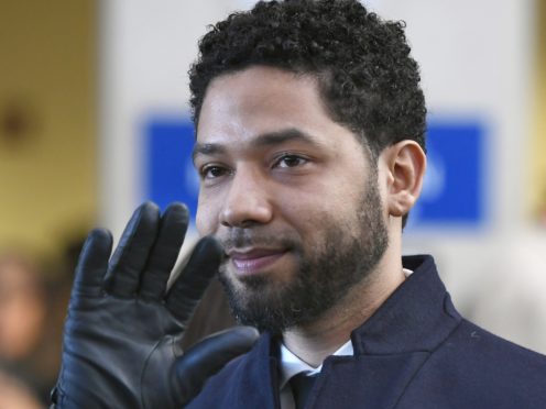 Actor Jussie Smollett before leaving Cook County Court after his charges were dropped (Paul Beaty/AP)