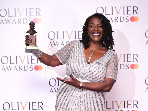 Sharon D Clarke with the Best Actress in a Musical award (Ian West/PA)