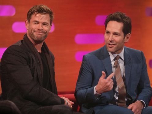 Chris Hemsworth and Paul Rudd on the Graham Norton Show (Isabel Infantes/PA)