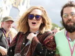 File photo dated June 27, 2015 showing Adele and Simon Konecki backstage at Glastonbury. The couple have announced they are separating.