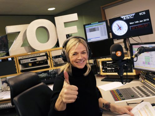 Zoe Ball on her first morning hosting the Radio 2 Breakfast Show (BBC/PA)