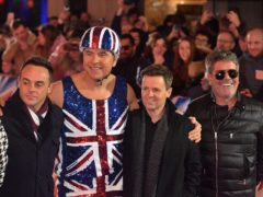 Ant McPartlin, David Walliams, Declan Donnelly and Simon Cowell appeared during the second Britain’s Got Talent live semi-final (John Stillwell/PA)
