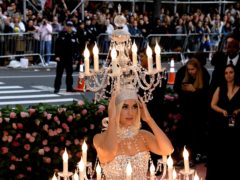 Katy Perry shone at the Met Gala when wearing a chandelier outfit (Jennifer Graylock/PA)