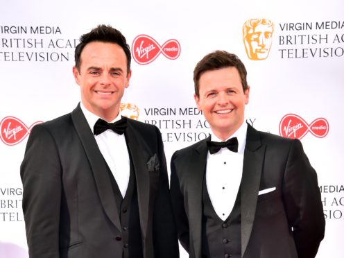 Anthony McPartlin and Declan Donnelly in the press room (Ian West/PA)