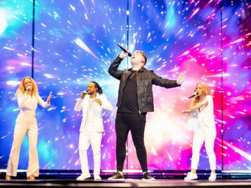 The UK’s Michael Rice at the Eurovision Song Contest in Israel (Andres Putting/PA)