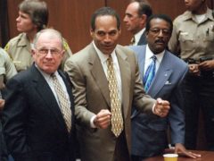 O.J. Simpson reacts as he is found not guilty in the death of his ex-wife Nicole Brown Simpson and her friend Ron Goldman (Myung J. Chun/AP)