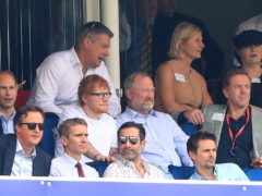Prince Edward, David Cameron, Ed Sheeran, Matt Bellamy and Damian Lewis in the stands during the Cricket World Cup group stage match at Lord’s (Adam Levy/PA)