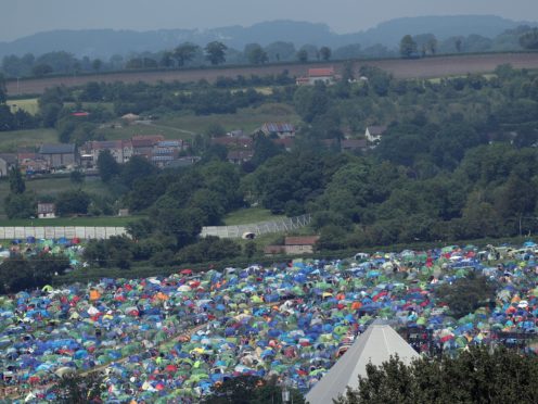 Tents on the first day of Glastonbury Festival at Worthy Farm, Somerset (Yui Mok/PA)