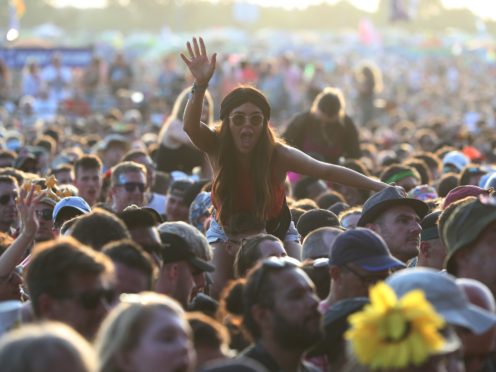 Crowds watching Two Door Cinema Club performing on Friday (Yui Mok/PA)