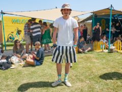 Undated handout photo issued by EE of Brooklyn Beckham inside the EE VIP section at this weekend’s Glastonbury Festival at Worthy Farm in Somerset.