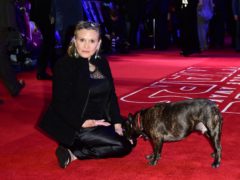 Carrie Fisher and dog Gary (Ian West/PA)