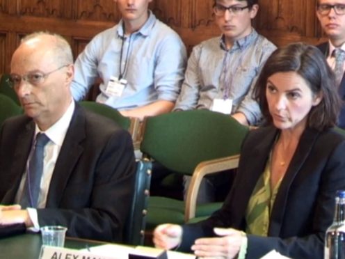 Channel 4 chief executive Alex Mahon, right, and Channel 4 chair Charles Gurassa giving evidence to the Digital, Culture, Media and Sport Committee (House of Commons)