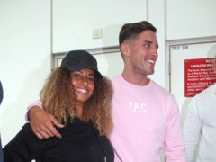 Love Island winners Amber and Greg touch down in London with co-stars (Yui Mok/PA)