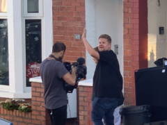 James Corden on on-set in Barry (Carys Brown)