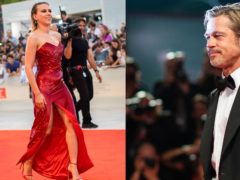 Scarlett Johansson and Brad Pitt at the Venice Film Festival (AP).