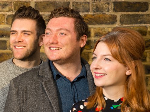 My Dad Wrote A Porno presenters Alice Levine, Jamie Morton and James Cooper met at Leeds University (Dominic Lipinski/PA)