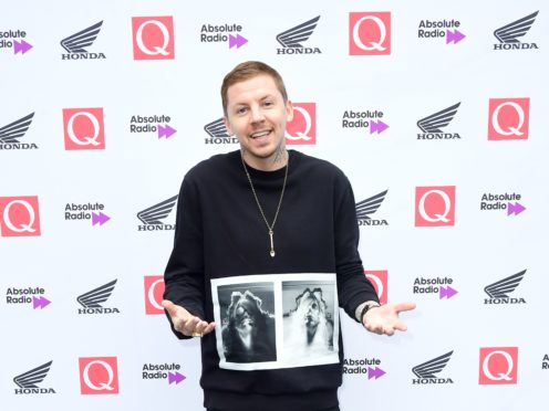 Professor Green pokes fun at Boris Johnson while presenting the weather on the BBC (Ian West/PA)