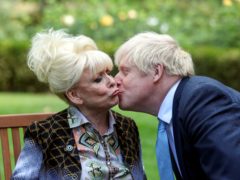 Dame Barbara Windsor meeting Prime Minister Boris Johnson after she delivered an Alzheimer’s Society open letter to 10 Downing Street in Westminster, London, calling on him to address the ‘devastating state’ of dementia care. (Simon Dawson/PA)