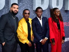 Drake, Ashley Walters, Micheal Ward and Little Simz attending the UK premiere of Top Boy (Ian West/PA)
