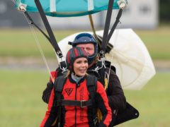 Amanda Holden during a skydive for Heart’s Big Skydive to raise money for Global’s Make Some Noise (Global/PA)