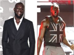 Stormzy on the red carpet at the GQ awards and on stage at Glastonbury (PA)