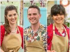 Great British Bake Off finalists Alice, David and Steph (Channel 4/PA)