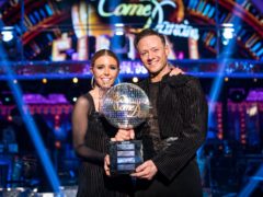 Strictly Come Dancing 2018 winners Kevin Clifton and Stacey Dooley with the glitterball trophy (Levy/BBC/PA)