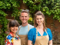 The Great British Bake Off 2019 finalists (left to right) Steph, David, Alice. (Mark Bourdillon/Love Productions)