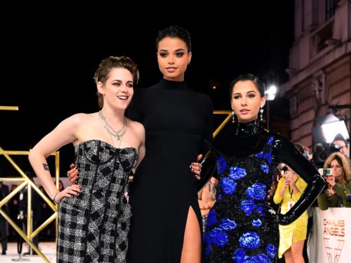 Kristen Stewart, Ella Balinska and Naomi Scott (Ian West/PA)