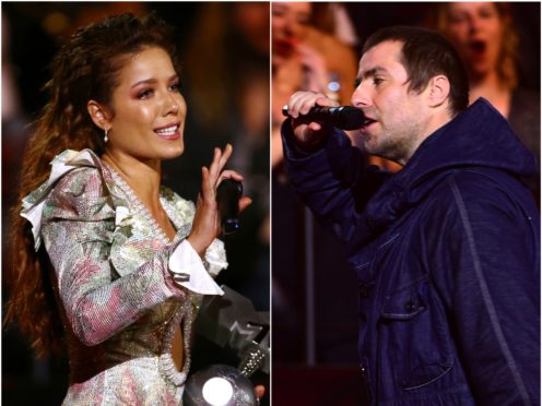 Halsey and Liam Gallagher at the MTV awards (PA).