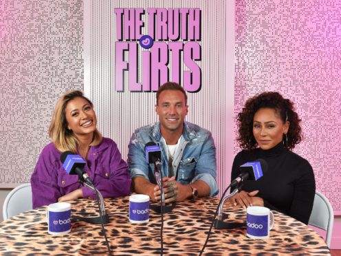 Calum Best with Kaz Crossley and Mel B on The Truth Flirts podcast (Badoo)