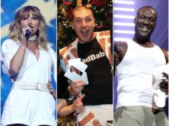 Taylor Swift, LadBaby and Stormzy are all in the running for a Christmas number one (OfficialCharts.com/PA)
