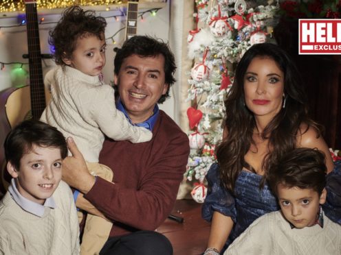 Jean-Christophe Novelli and his fiancee Michelle Kennedy with their children (Hello! magazine/PA)