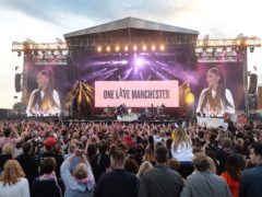 Ariana Grande performing during the One Love Manchester benefit concert for the victims of the Manchester Arena terror attack (Dave Hogan for One Love Manchest/PA)