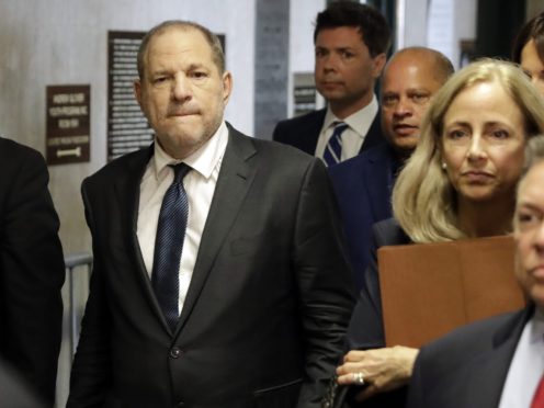 Harvey Weinstein, left, arrives at court for a hearing related to his sexual assault case in New York (Richard Drew/AP file photo)