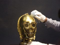 A promotional C-3PO helmet from 1983 (Luciana Guerra/PA)
