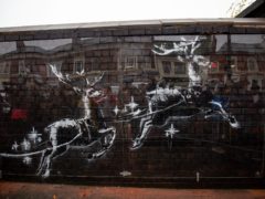 A Banksy mural in Birmingham has been protected with a sheet of perspex after a mystery artist made an overnight addition (Jacob King/PA)
