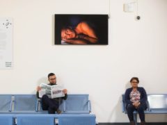 A film portrait of David Beckham by Sam Taylor-Johnson is unveiled in its temporary new home at Whipps Cross Hospital, east London (National Portrait Gallery/PA)