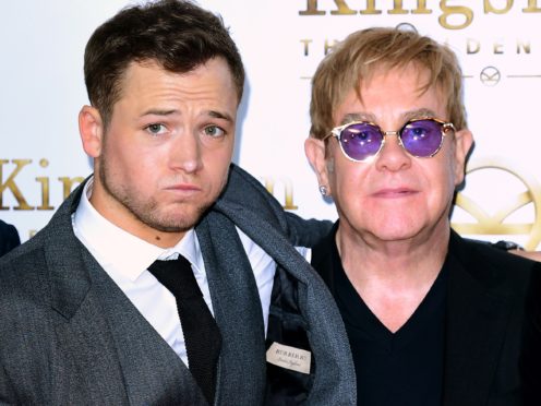 Taron Egerton and Sir Elton John (Ian West/PA)
