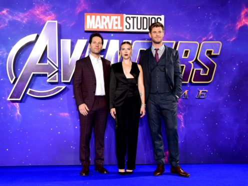 Paul Rudd (left), Scarlett Johansson and Chris Hemsworth attending the Avengers: Endgame fan event held at Picturehouse Central, London.